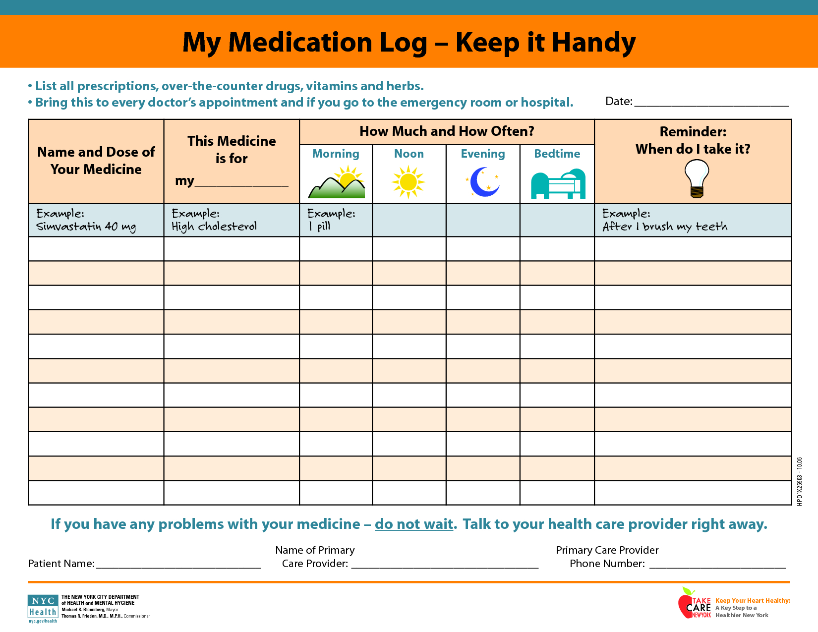 Free Printable Daily Medication Schedule Free Printable
