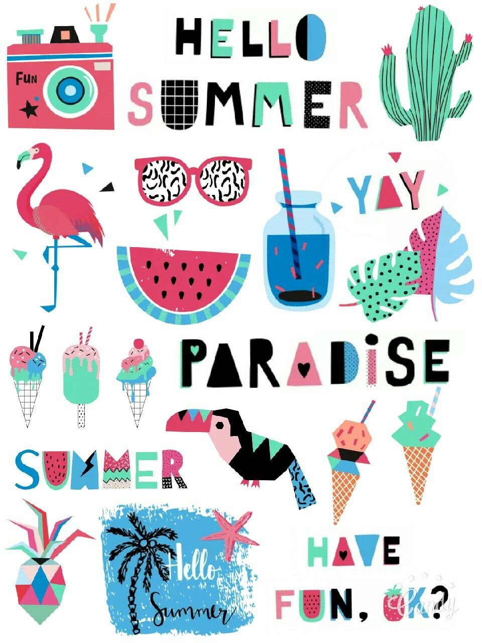 My Paradise Free Stickers Printable #summer#paradise#vacation#free - Free Printable Summer Clip Art