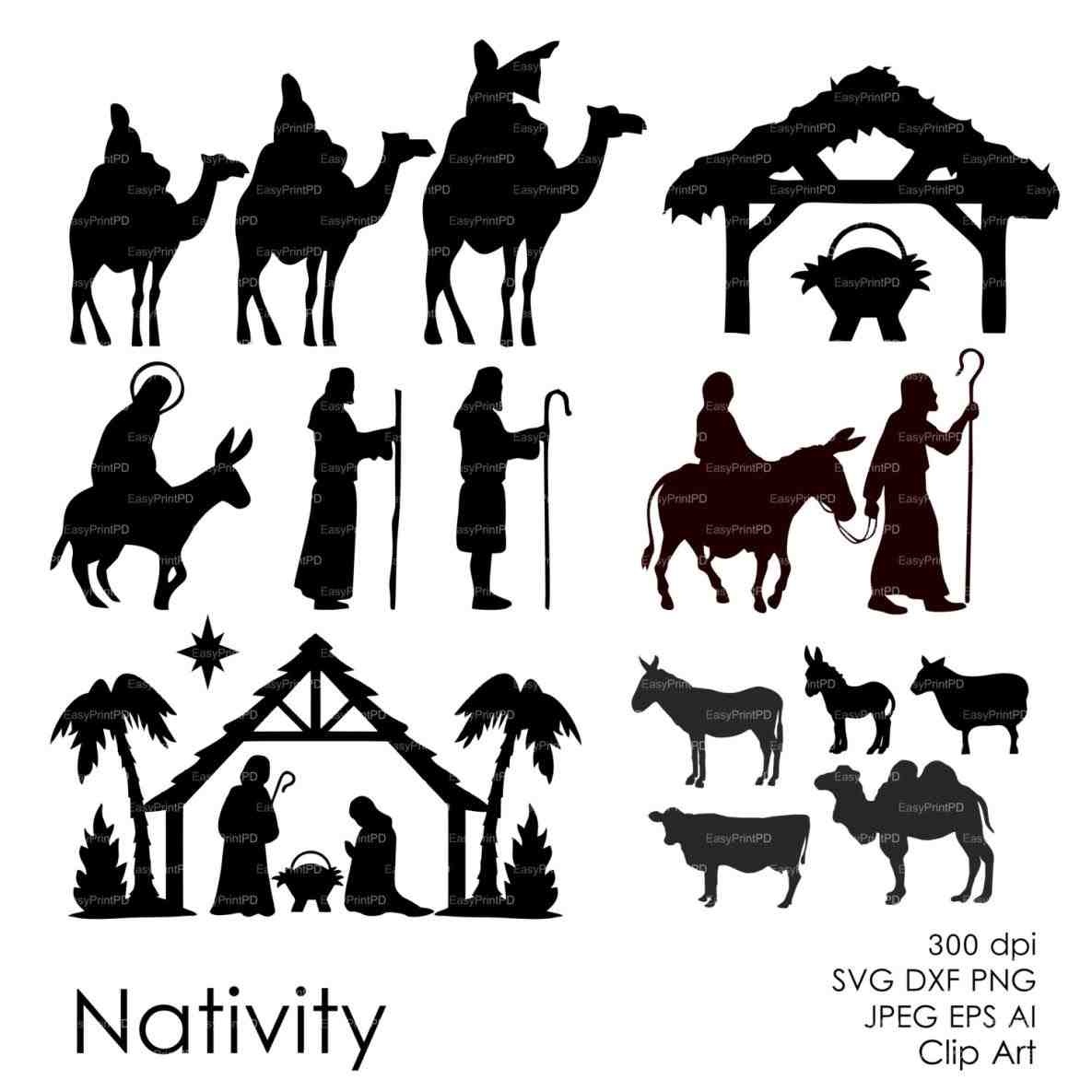 Free Printable Outline Printable Nativity Silhouette