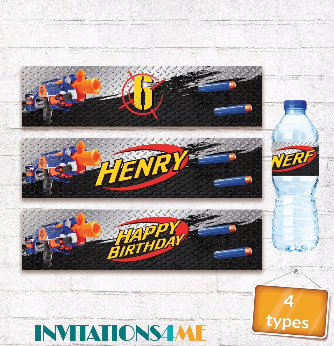 Nerf Drink Bottle Labels Nerf Water Bottle Wrappers Nerf Birthday - Free Printable Cars Water Bottle Labels