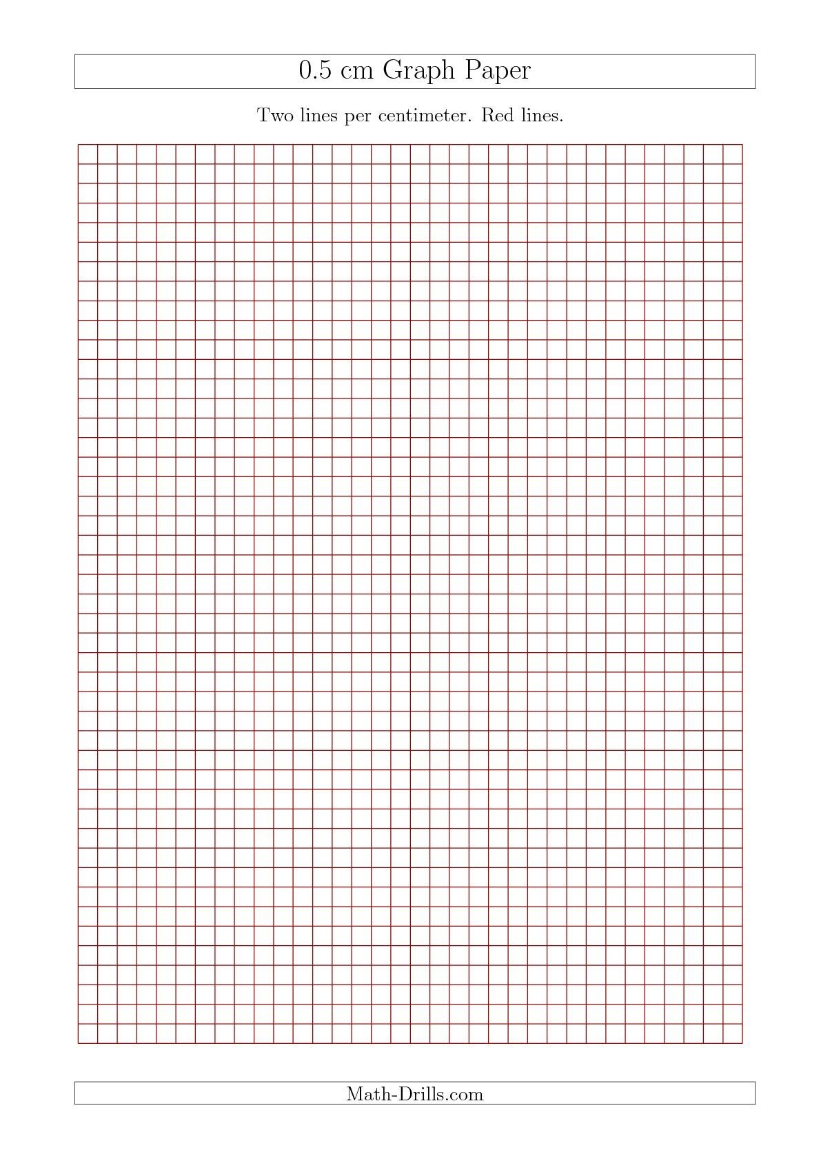 New 2015-09-17! 0.5 Cm Graph Paper With Red Lines (A4 Size) Math - Cm Graph Paper Free Printable