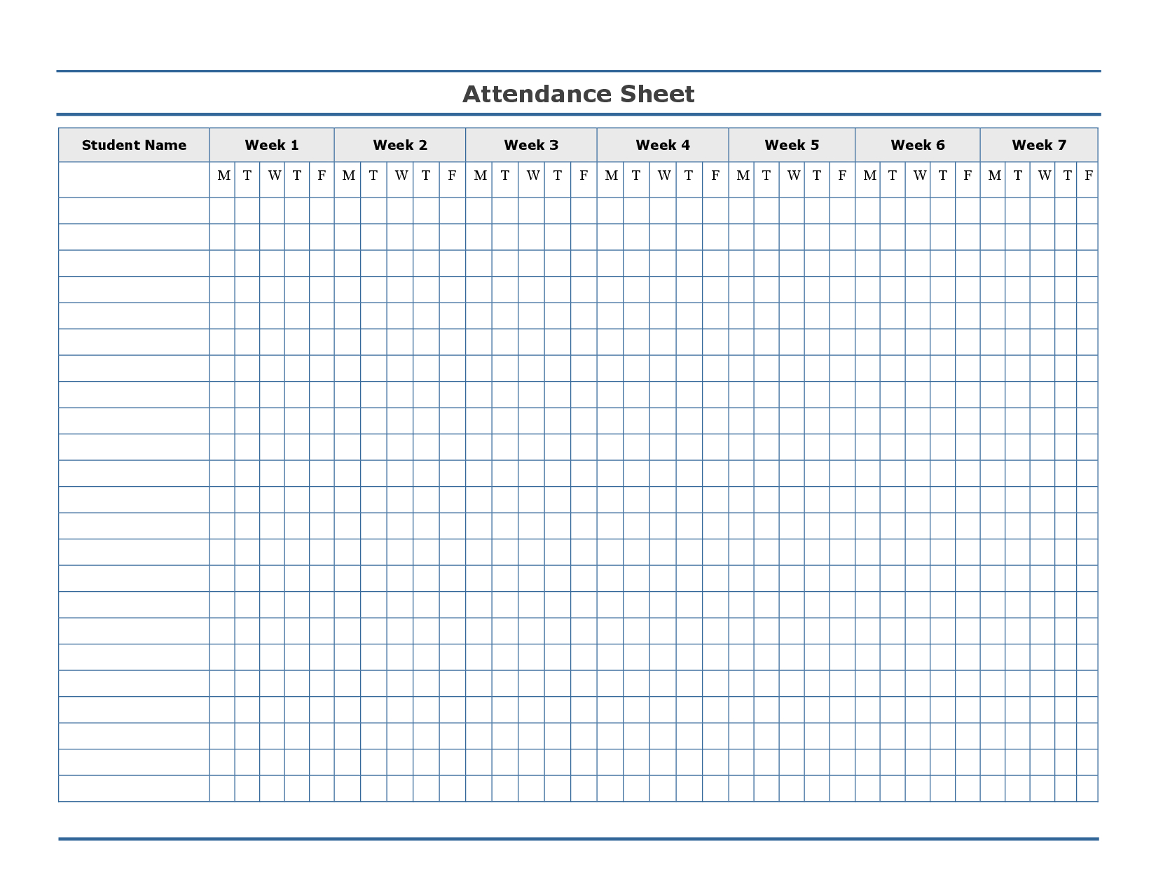 New Attendance Chart Printable | Mavensocial.co - Free Printable Sunday School Attendance Sheet