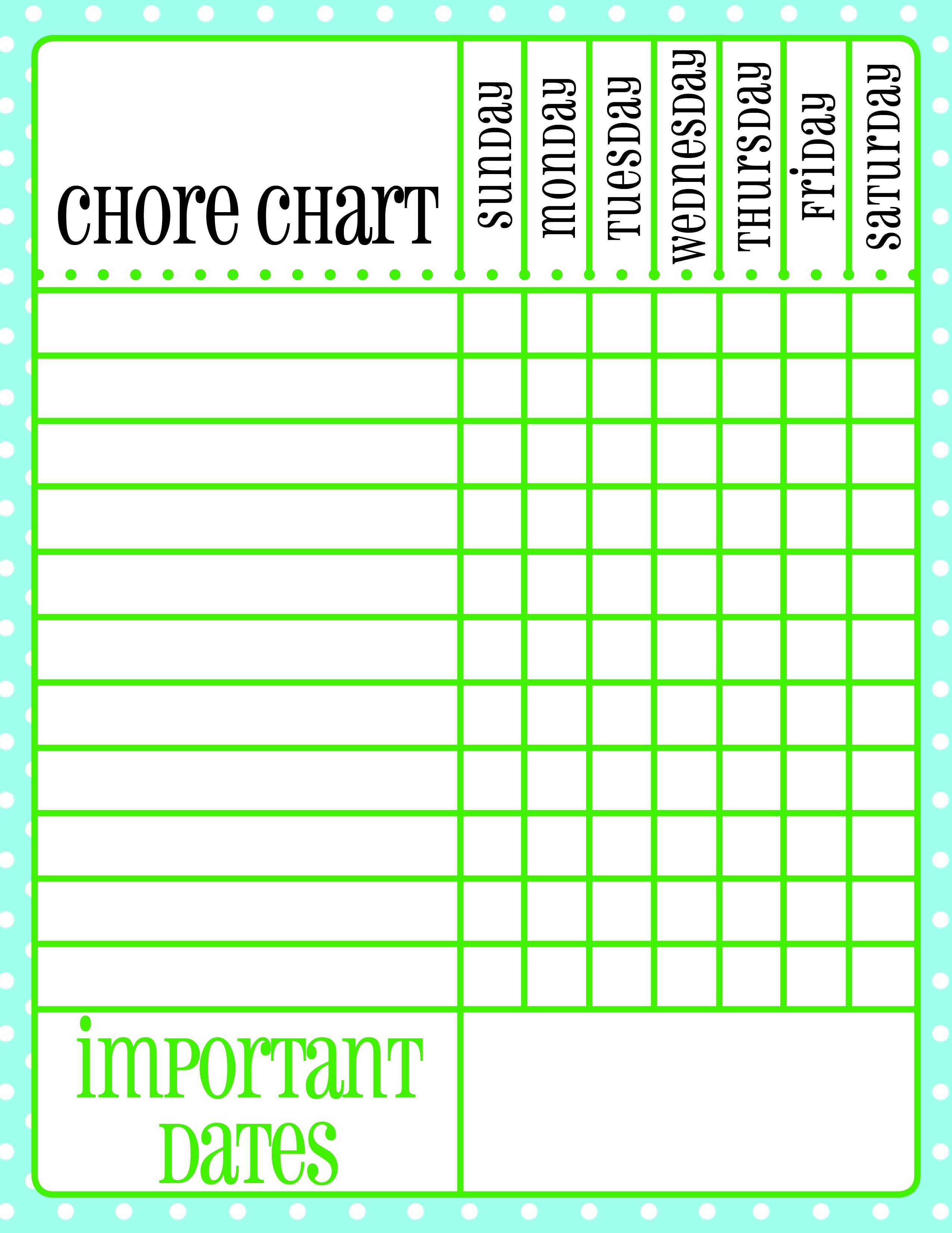 Free Printable Chore Charts For 7 Year Olds Weekly Chart Kids Vrogue