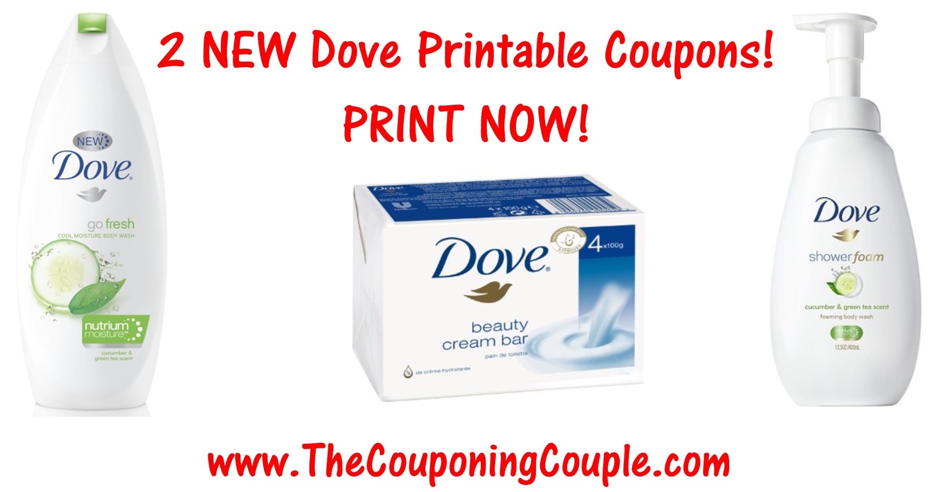 New Dove Printable Coupons ~ Body Wash, Shower Foam &amp;amp; Beauty Bars - Free Dove Soap Coupons Printable