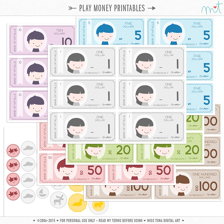New Vector Saving Up + Free Printable Play Money! | Misstiina - Free Printable Play Money