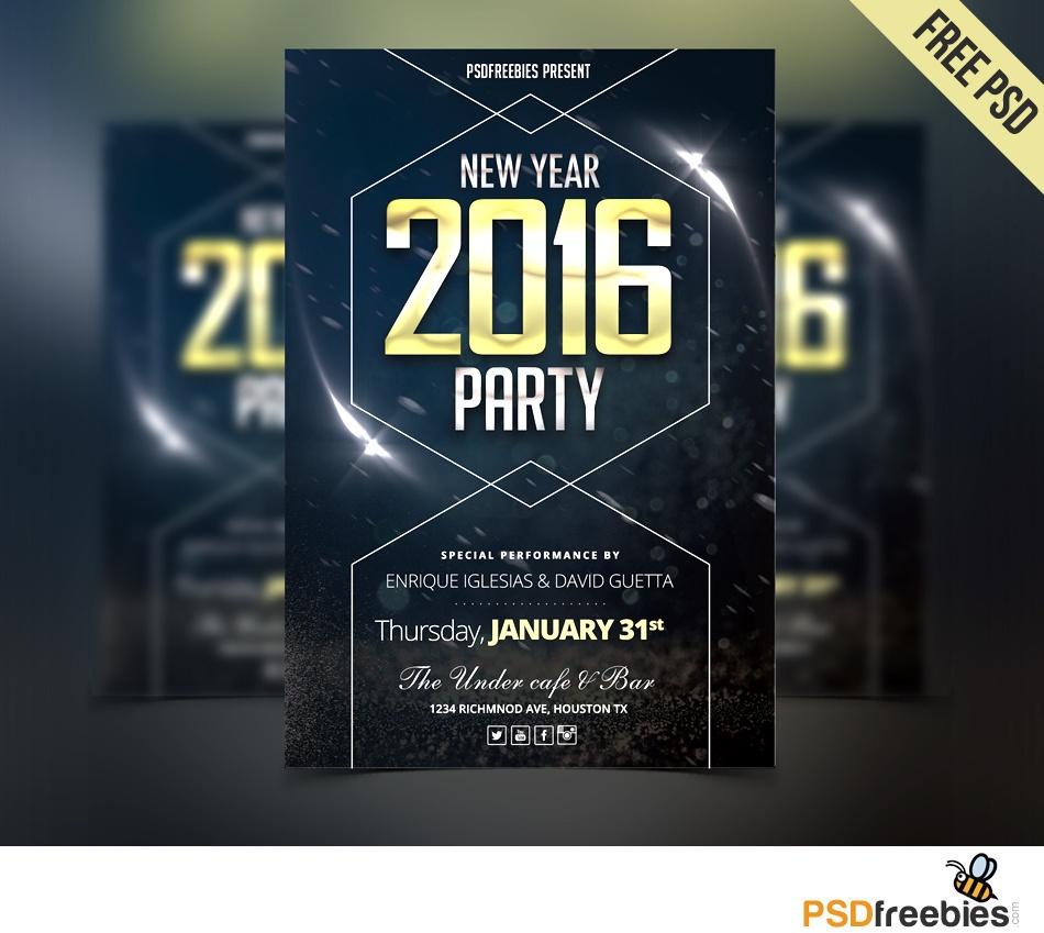 New Year Party Flyer Free Psd | Psdfreebies - Free Printable Flyers For Parties