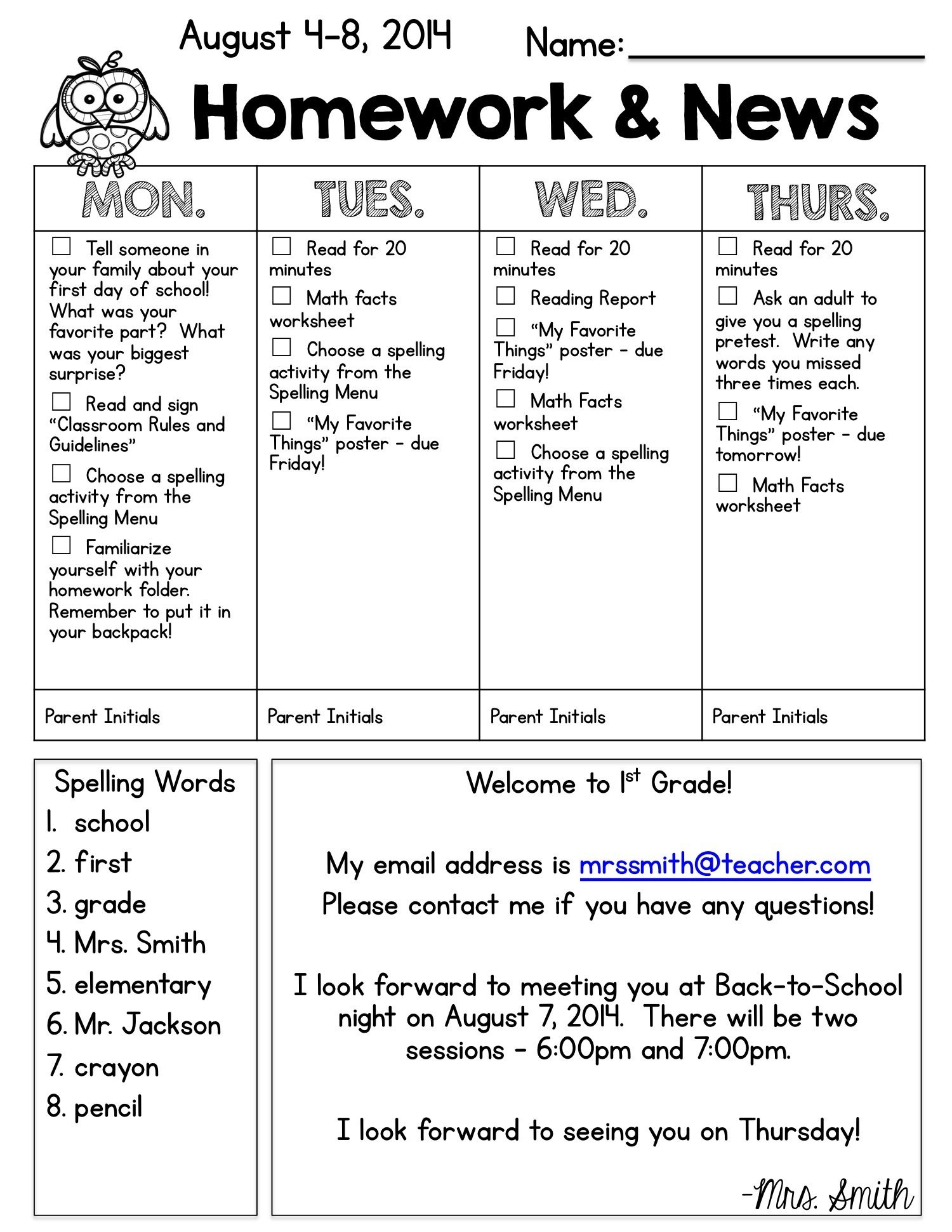 Newsletter Template | Teaching | Kindergarten Homework, School - Get Out Of Homework Free Pass Printable