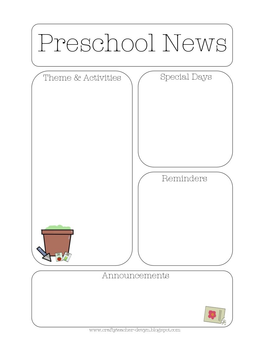 Newsletter Templates - Free Printable Preschool Newsletter Templates