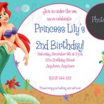 Nice Free Printable Birthday Invitations   Ariel Mermaid | Bagvania   Mermaid Birthday Invitations Free Printable