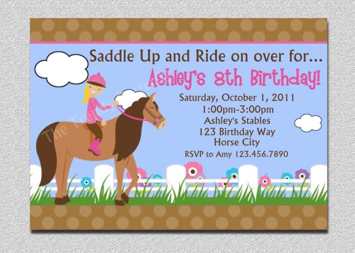 Free Printable Horse Themed Birthday Party Invitations