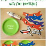 Ninja Turtle Paper Plate Banner With Free Printables   Free Printable Teenage Mutant Ninja Turtle Cupcake Toppers