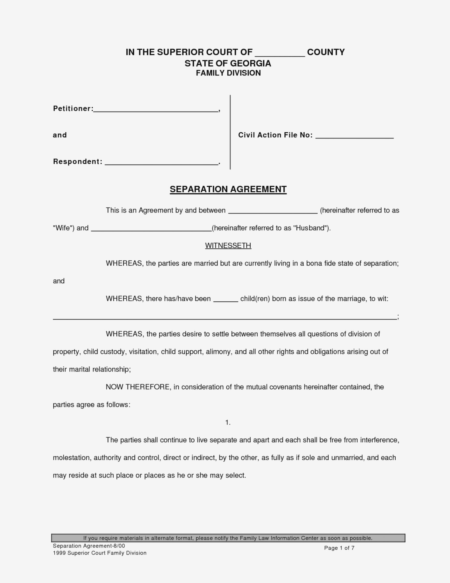 Free Printable No Fault Divorce Forms Templates Printable Download