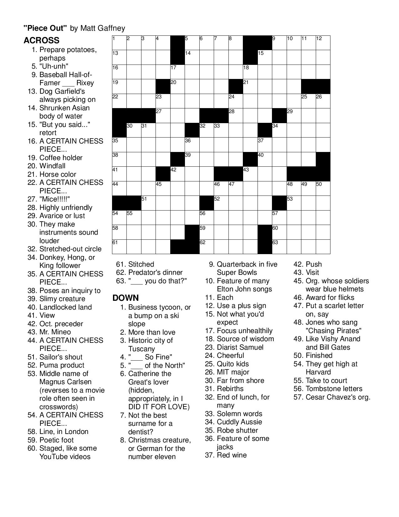 November | 2013 | Matt Gaffney&amp;#039;s Weekly Crossword Contest | Page 4 - Merl Reagle&amp;amp;#039;s Sunday Crossword Free Printable