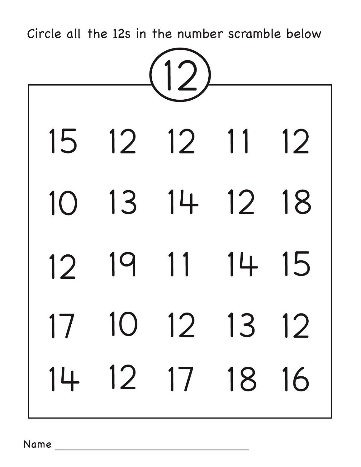 Number 12 Worksheets Easy | Numbers 11-20 | Preschool Worksheets - Free Printable Counting Worksheets 1 20