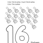 Number 16 Writing, Counting And Identification Printable Worksheets   Free Printable Number Worksheets