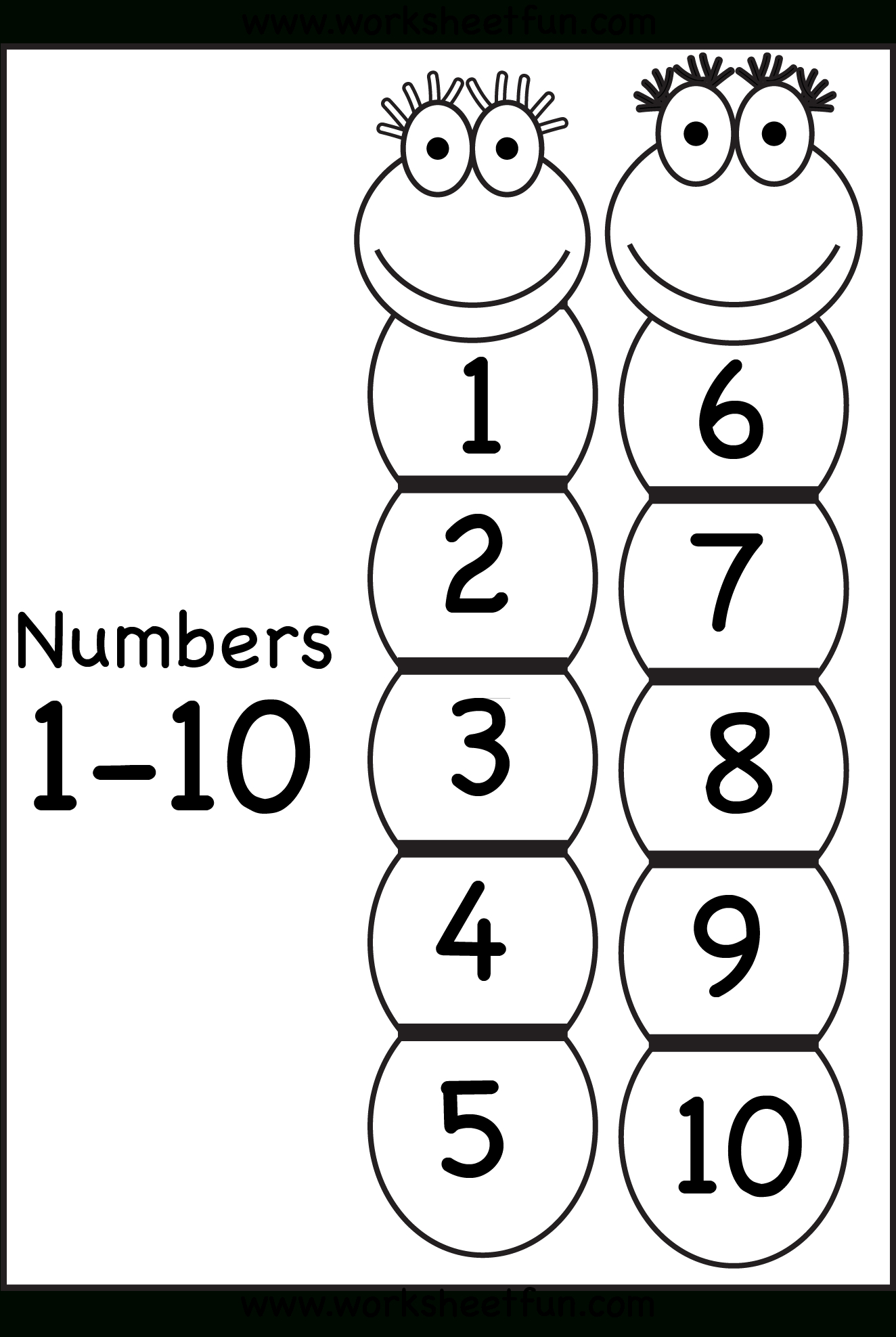 Number Chart – 1-10 / Free Printable Worksheets – Worksheetfun - Free Printable Numbers 1 10
