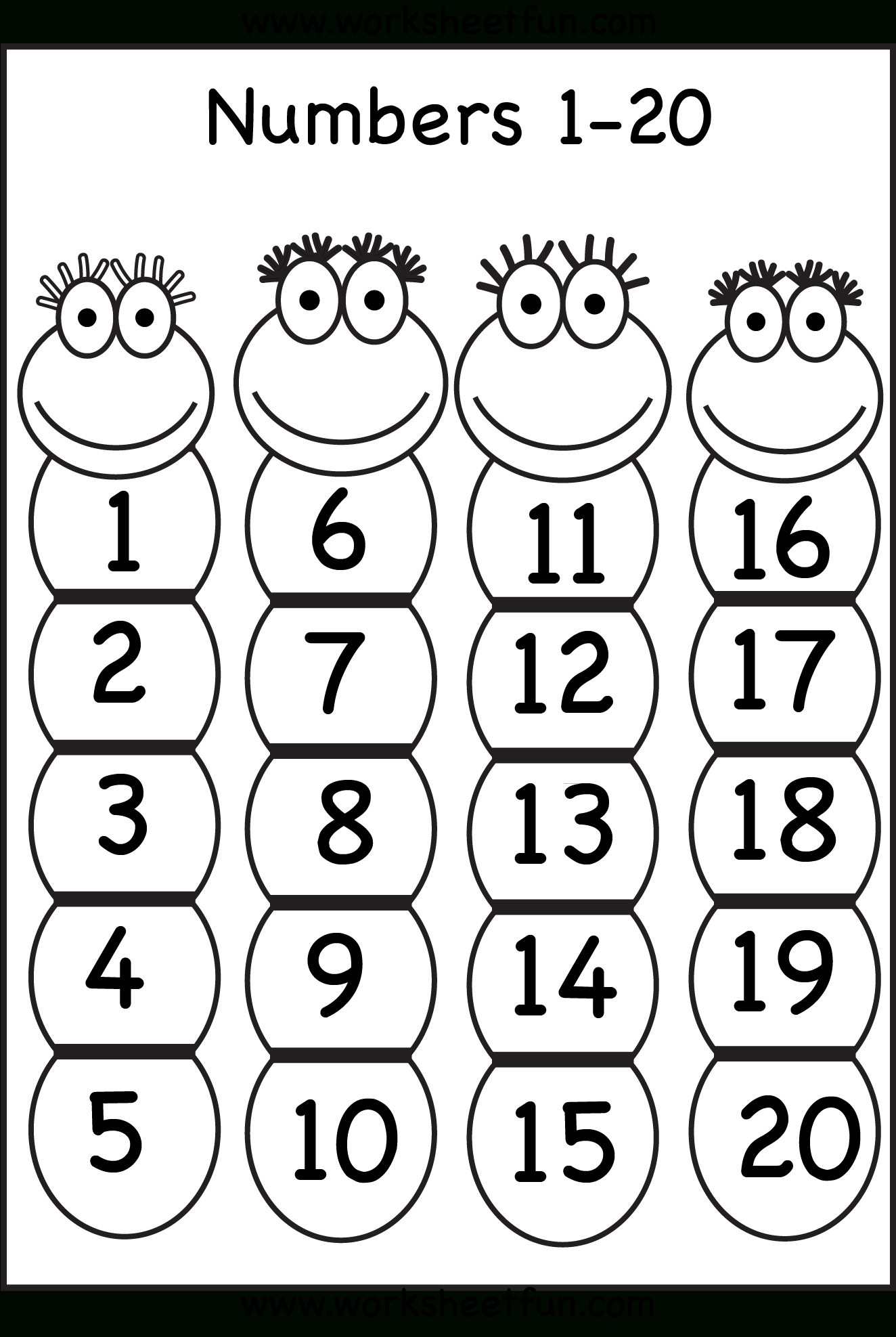 Numbers 1-20 | Printable Worksheets | Numbers Preschool, Preschool - Free Printable Numbers 1 20 Worksheets