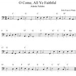 O Come, All Ye Faithful, Simple Music For Trombone. | Music & Things   Trombone Christmas Sheet Music Free Printable