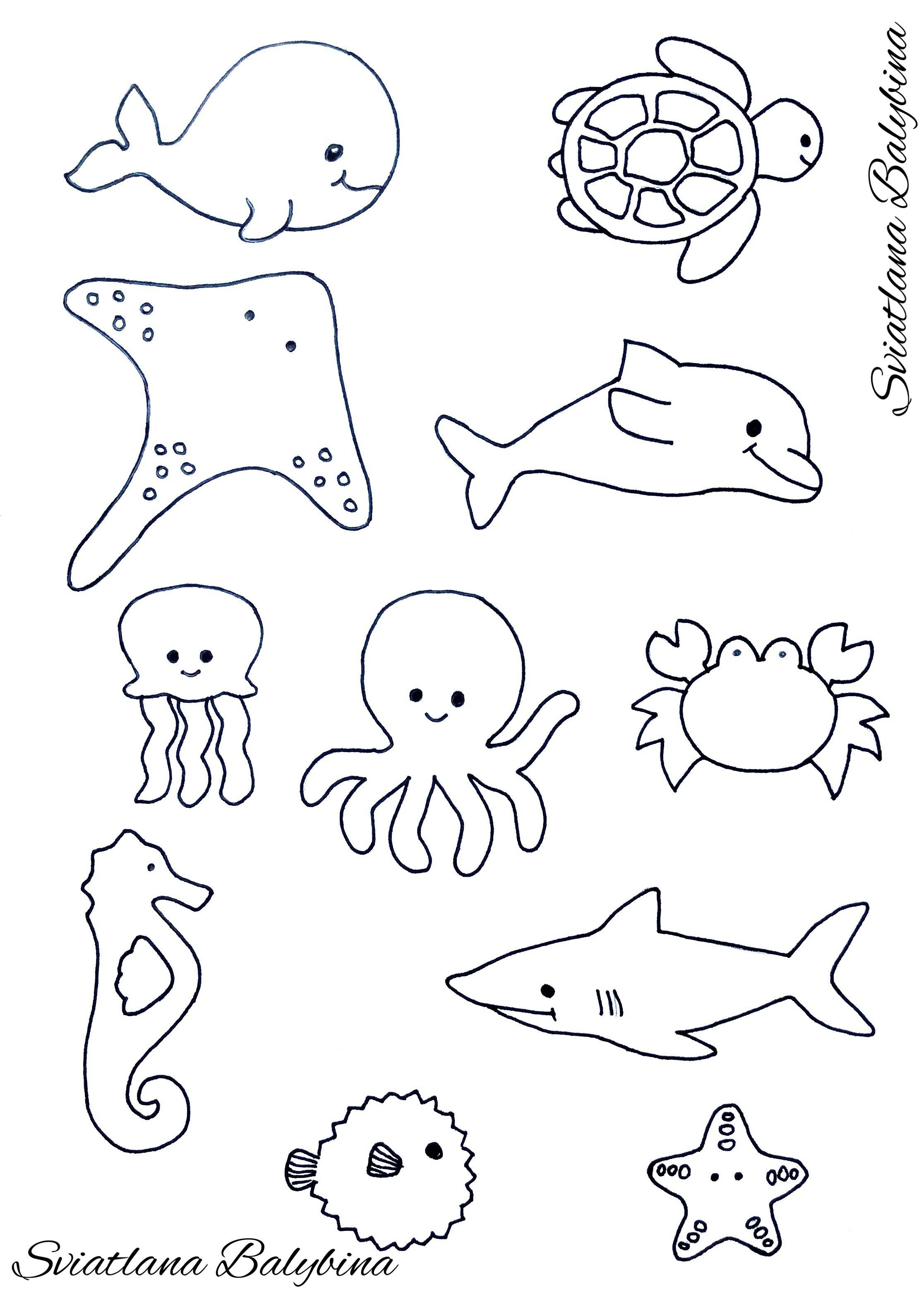 Ocean Animals Sea Animals Template | Quiet Books, Hints Tips &amp;amp; Ideas - Free Printable Sea Creature Templates