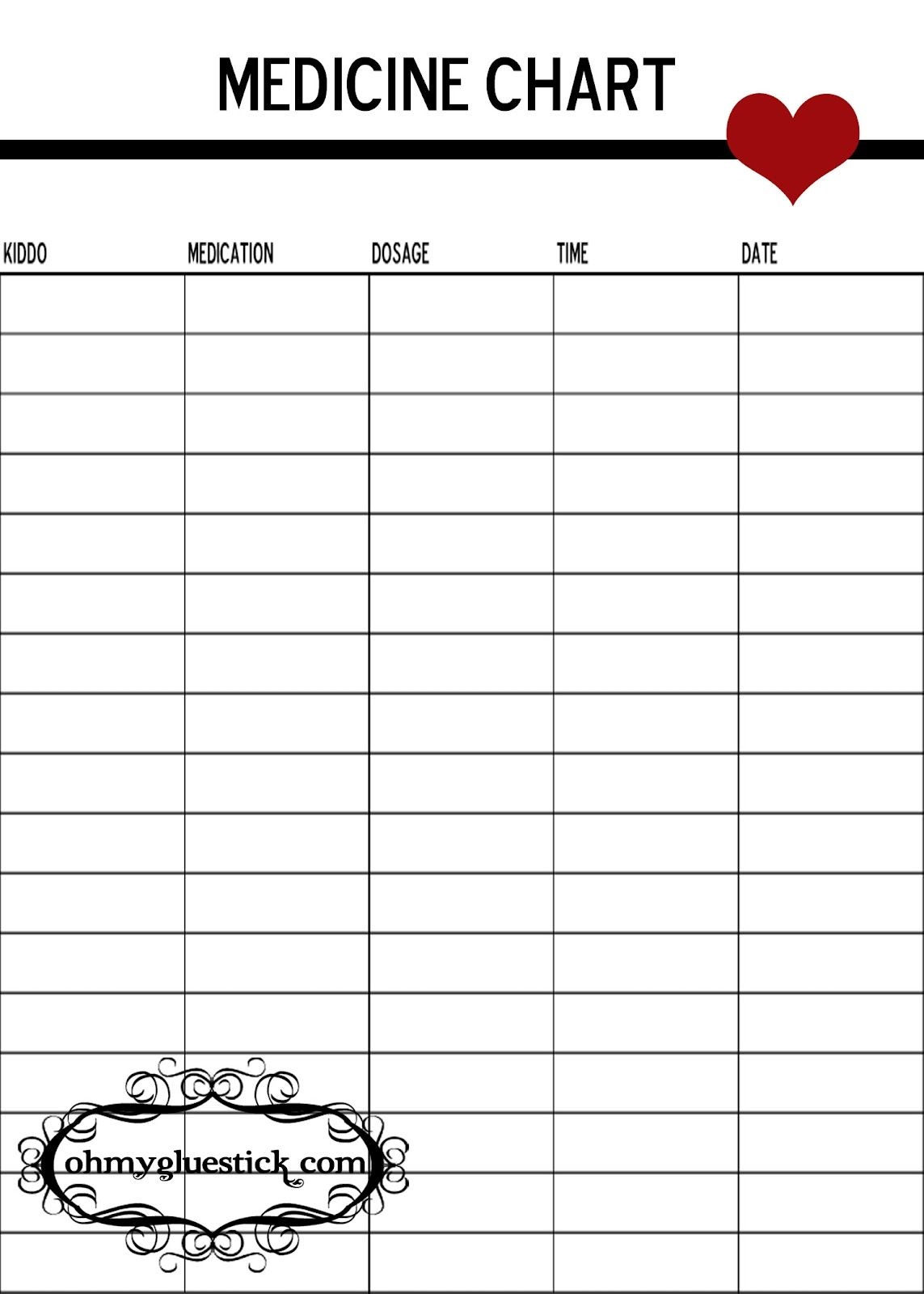 Free Printable Medicine Daily Chart Free Printable