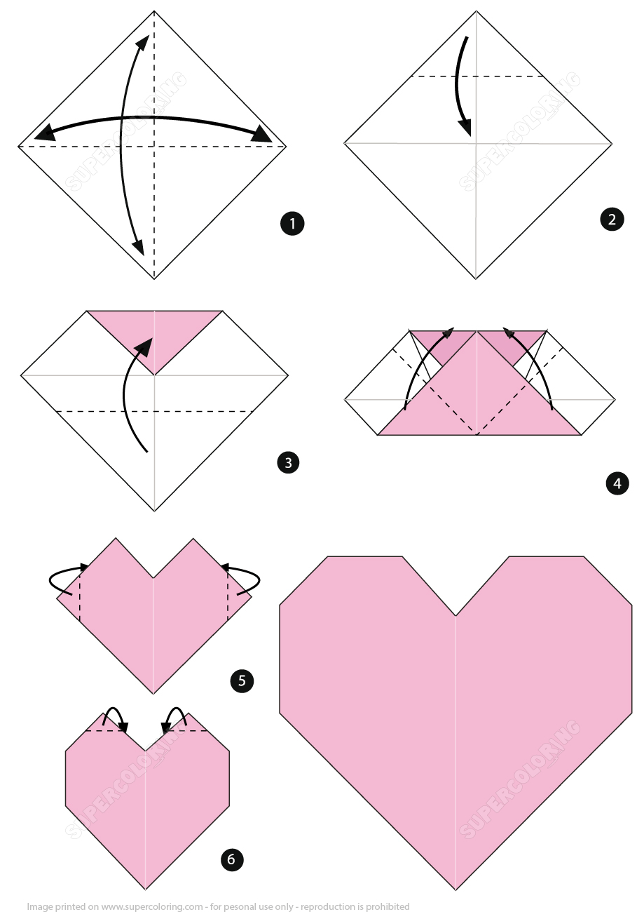 Origami Heart Instructions | Free Printable Papercraft Templates - Free Easy Origami Instructions Printable