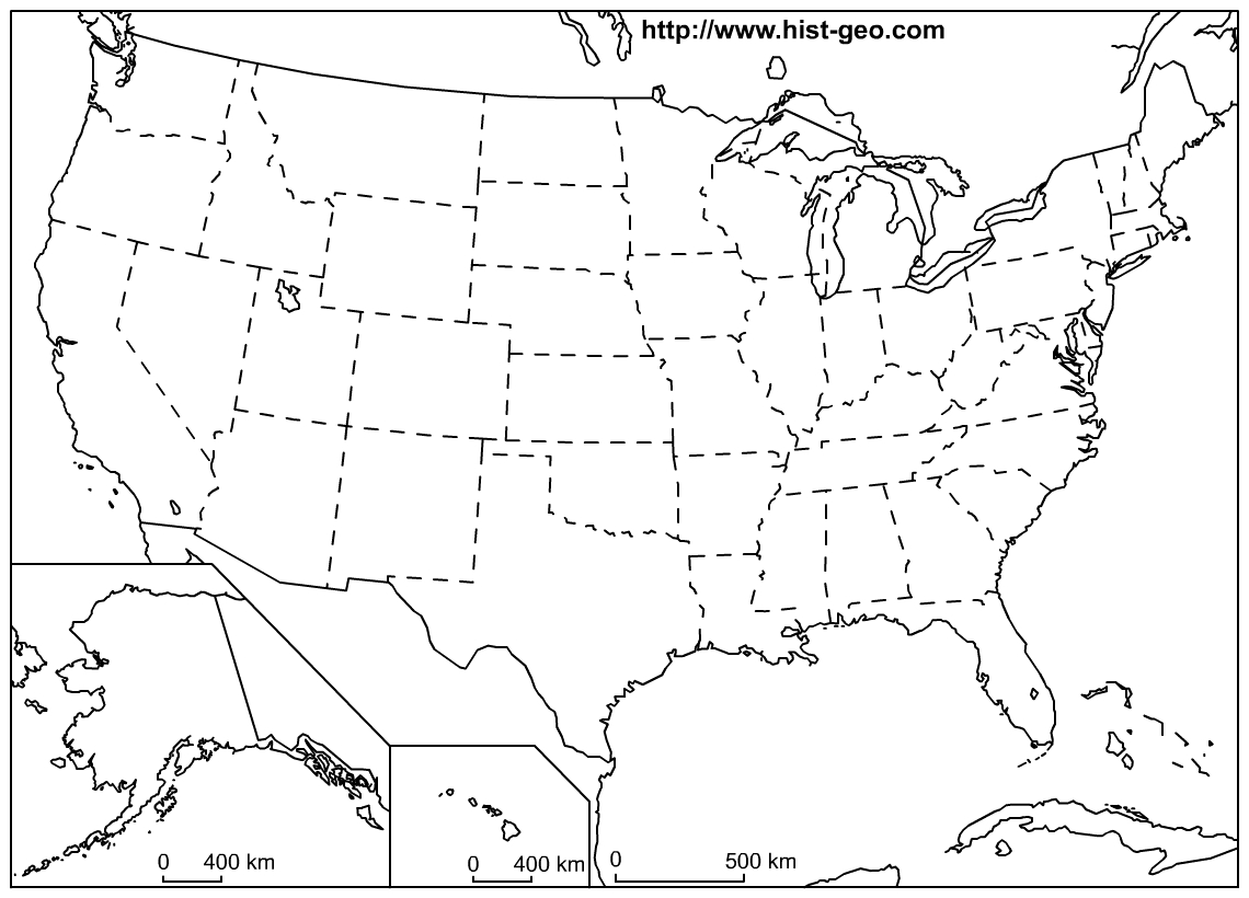 Outline Map Of The 50 Us States | Social Studies | Geography Lessons - Free Printable Outline Map Of United States