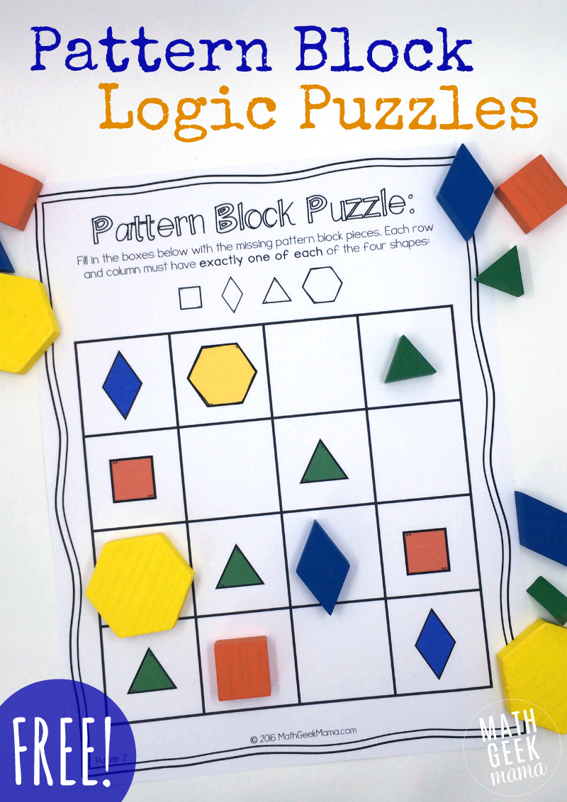 Pattern Block Puzzles {Free} - Free Printable Critical Thinking Puzzles