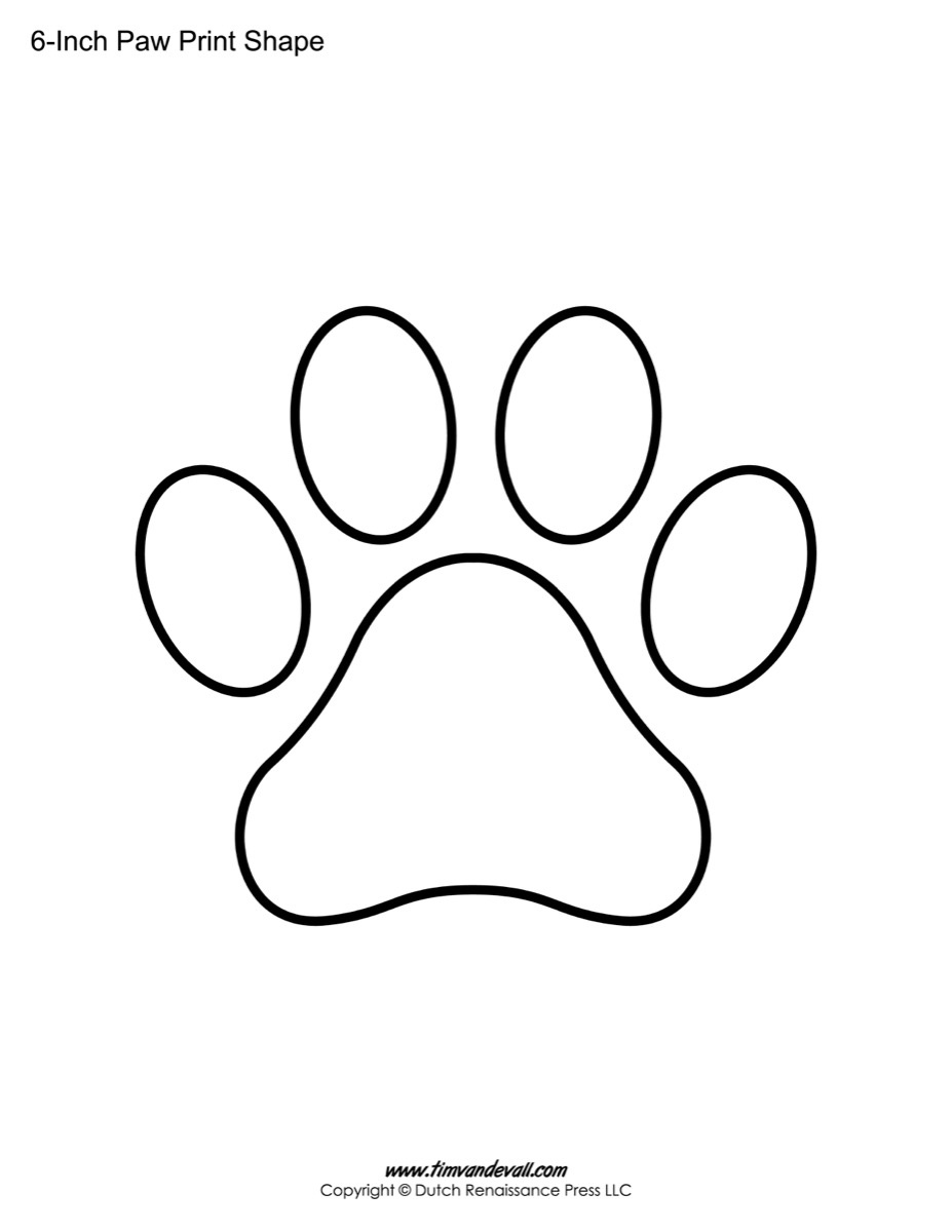 Paw Print Template Shapes | Blank Printable Shapes - Free Printable Shapes Templates