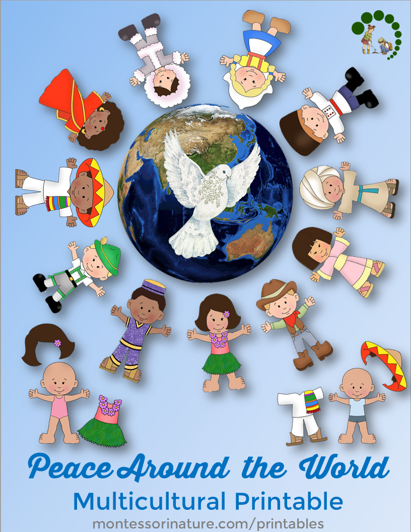 Peace Around The World - Multicultural Printable - Free Printable Multicultural Posters