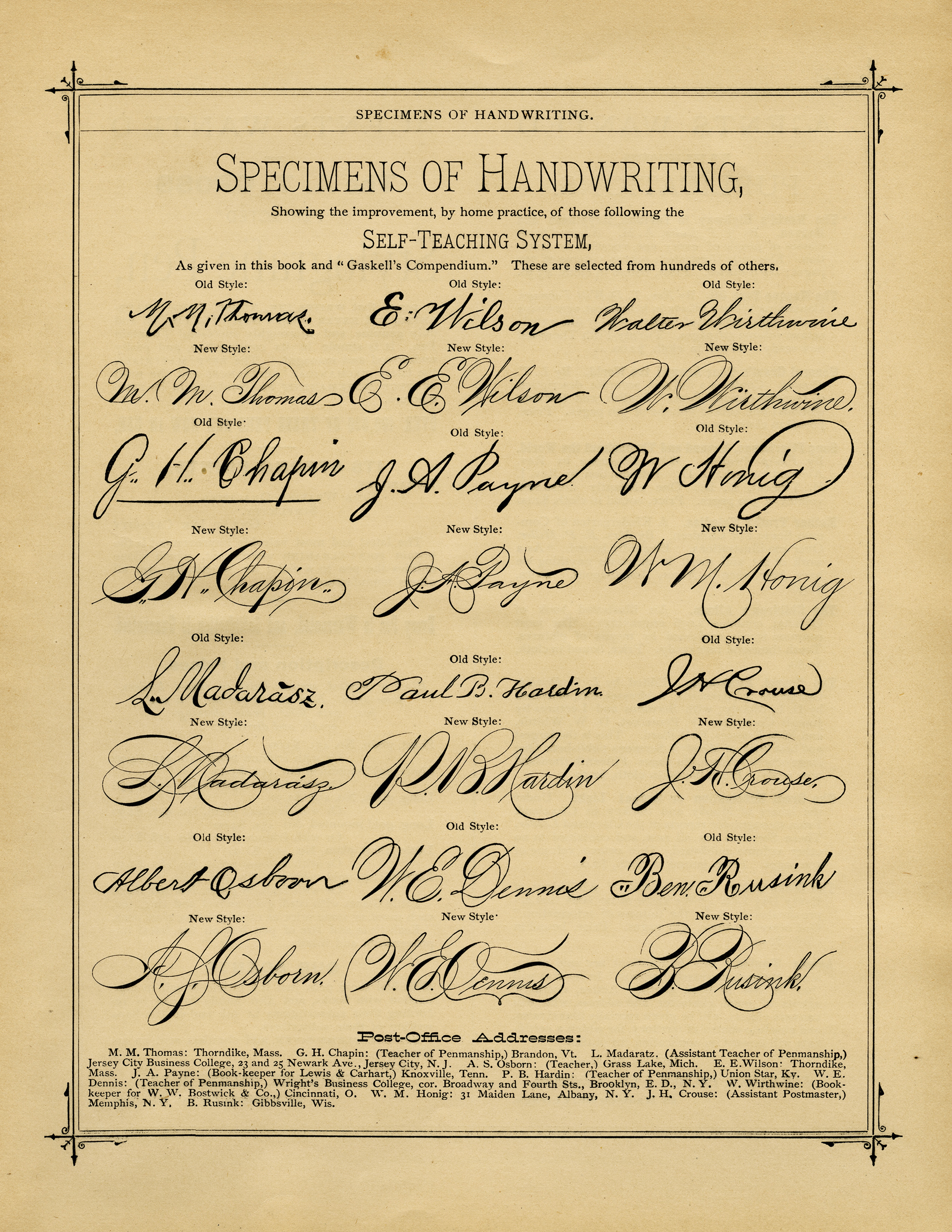 Penmanship Handwriting Specimens ~ Free Printable Vintage Book Page - Free Printable Book Pages
