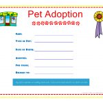 Pet Adoption Certificate For The Kids To Fill Out About Their Pet   Free Printable Stuffed Animal Adoption Certificate