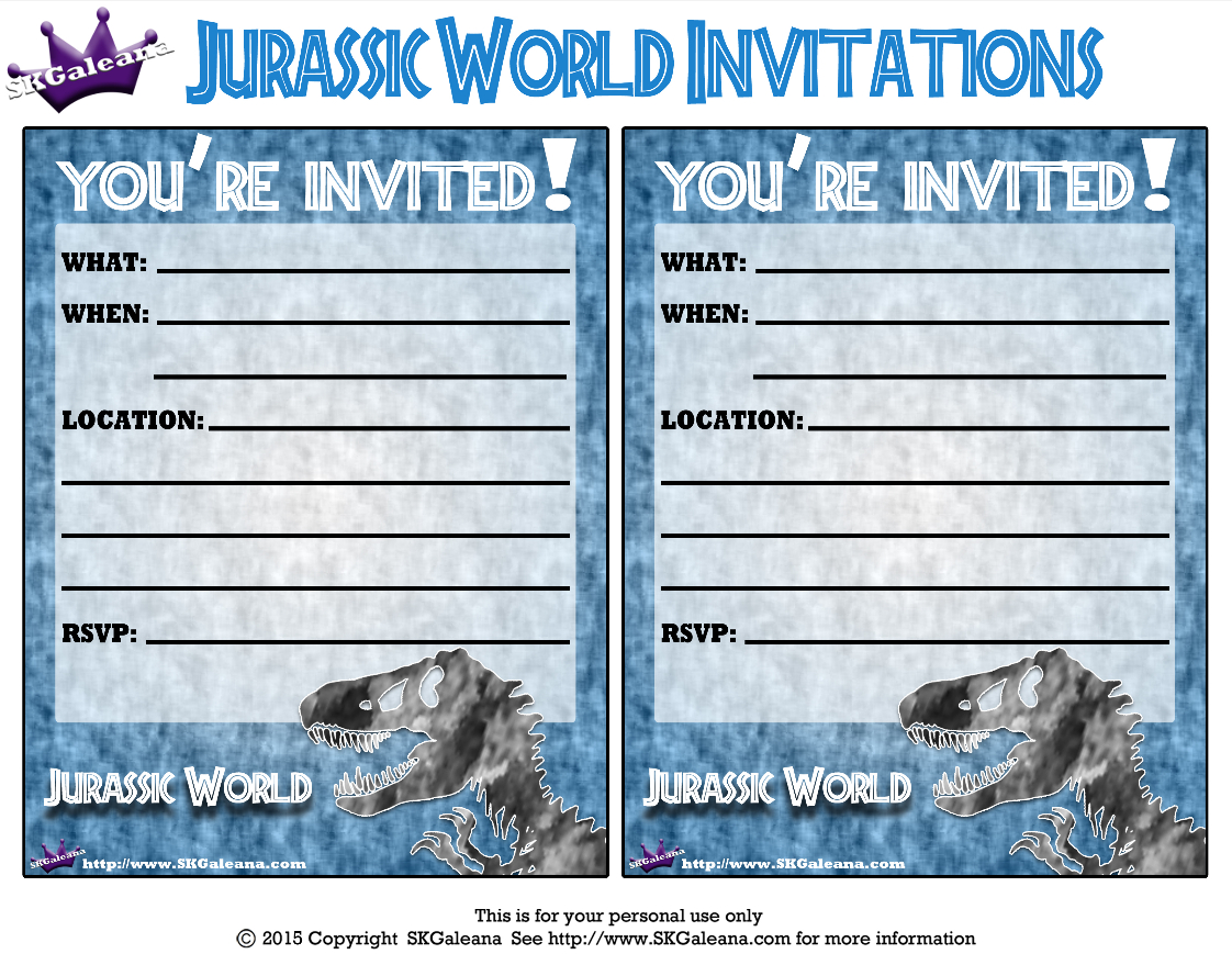 Pincrafty Annabelle On Dinosaurs Printables In 2019 | Birthday - Free Printable Jurassic Park Invitations