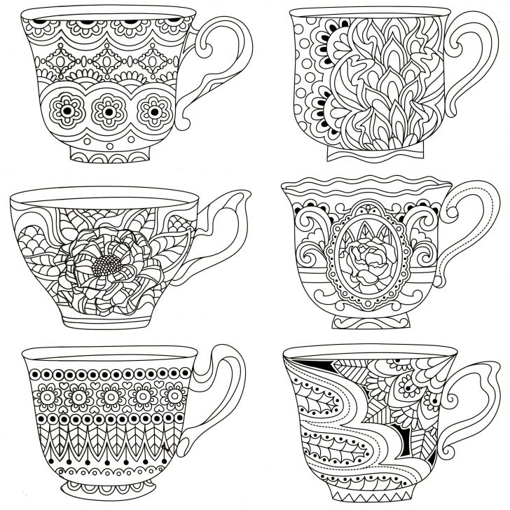 Free Printable Tea Cup Coloring Pages