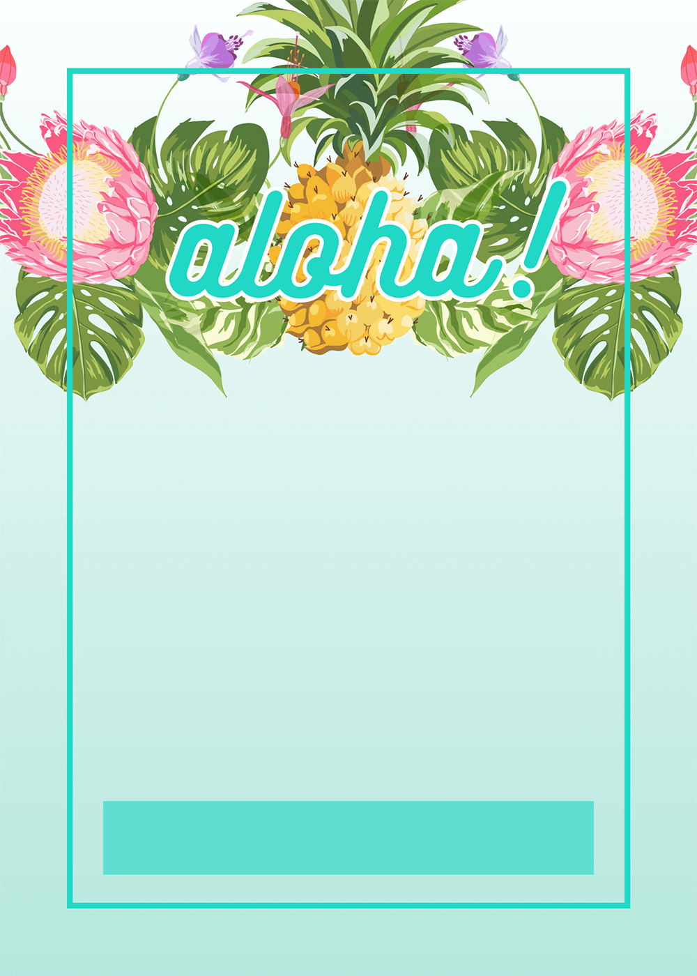 Pineapple Luau Perimeter - Free Printable Birthday Invitation - Hawaiian Party Invitations Free Printable