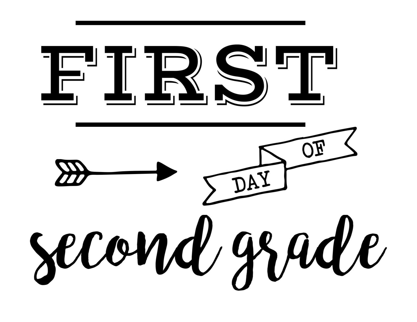 Pingeorgianna Wiley On Kid Ideas | Last Day Of School, School - First Day Of Second Grade Free Printable Sign