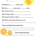 Pink Chickpea: Free Printable: Mother's Day Questionnaire   Free Printable Mother&#039;s Day Questionnaire