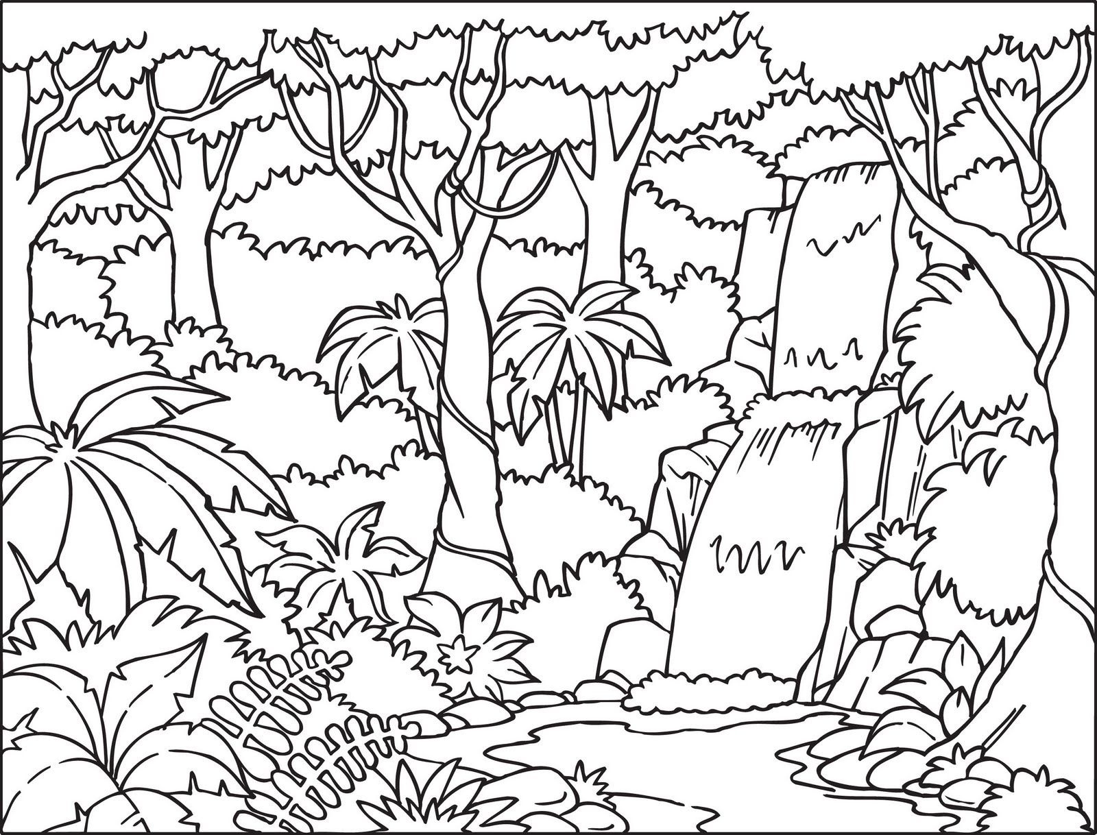 Pinkelly Diane On Where Are My Crayons?! | Jungle Coloring Pages - Free Printable Waterfall Coloring Pages