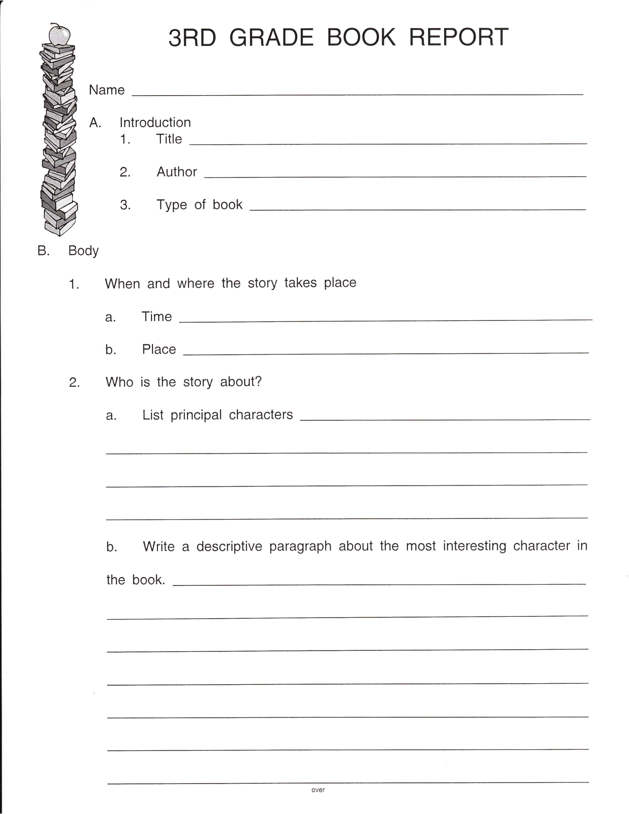 Free Printable Book Report Forms For Second Grade Free Printable