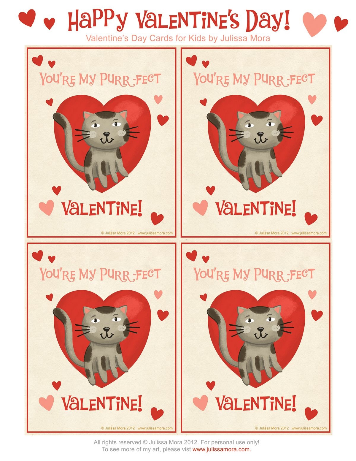 Pinterest Free Printable Cat Valentine Cards Free Printable