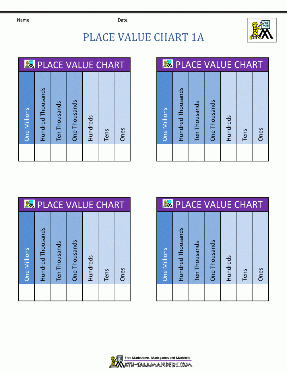 Free Printable Place Value Chart In Spanish Free Printable