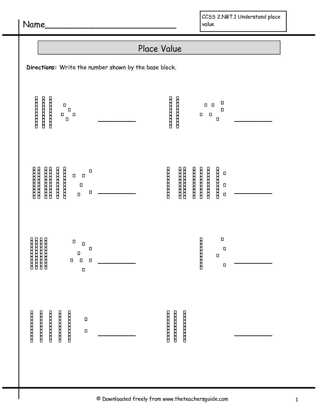 Place Value Worksheets From The Teacher&amp;#039;s Guide - Free Printable Base Ten Block Worksheets