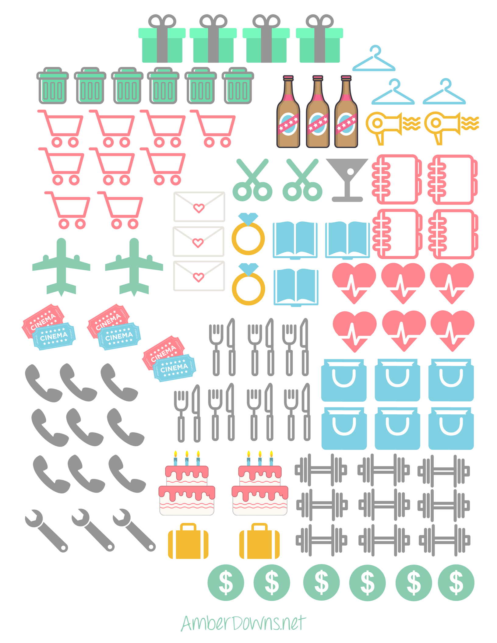 Planner Icon Stickers- Free Printable | Printables | Pinterest - Free Printable Stickers