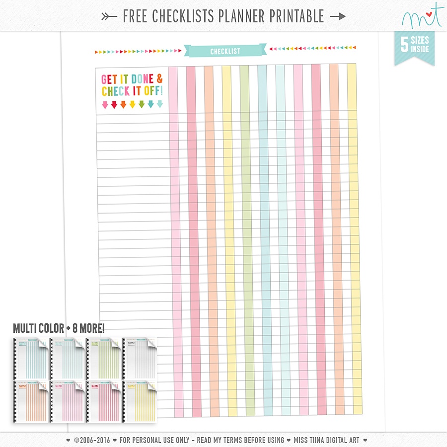 Planner Printables | Misstiina - Free Printable Organizer 2017