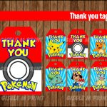 Pokemon Thank You Tags Printable Pokemon Gift Tags Pokemon | Etsy   Free Printable Pokemon Thank You Tags