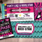 Pop Star, Rock Star Concert Ticket Birthday Party Invitation  Music   Free Printable Karaoke Party Invitations