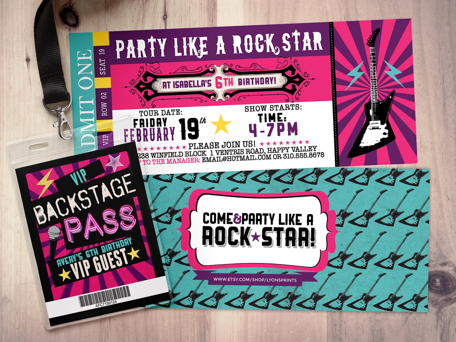 Pop Star, Rock Star Concert Ticket Birthday Party Invitation- Music - Free Printable Karaoke Party Invitations