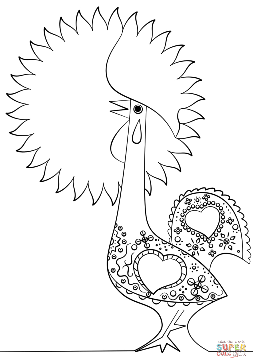 Portuguese Rooster Coloring Page | Free Printable Coloring Pages - Free Printable Portuguese Worksheets