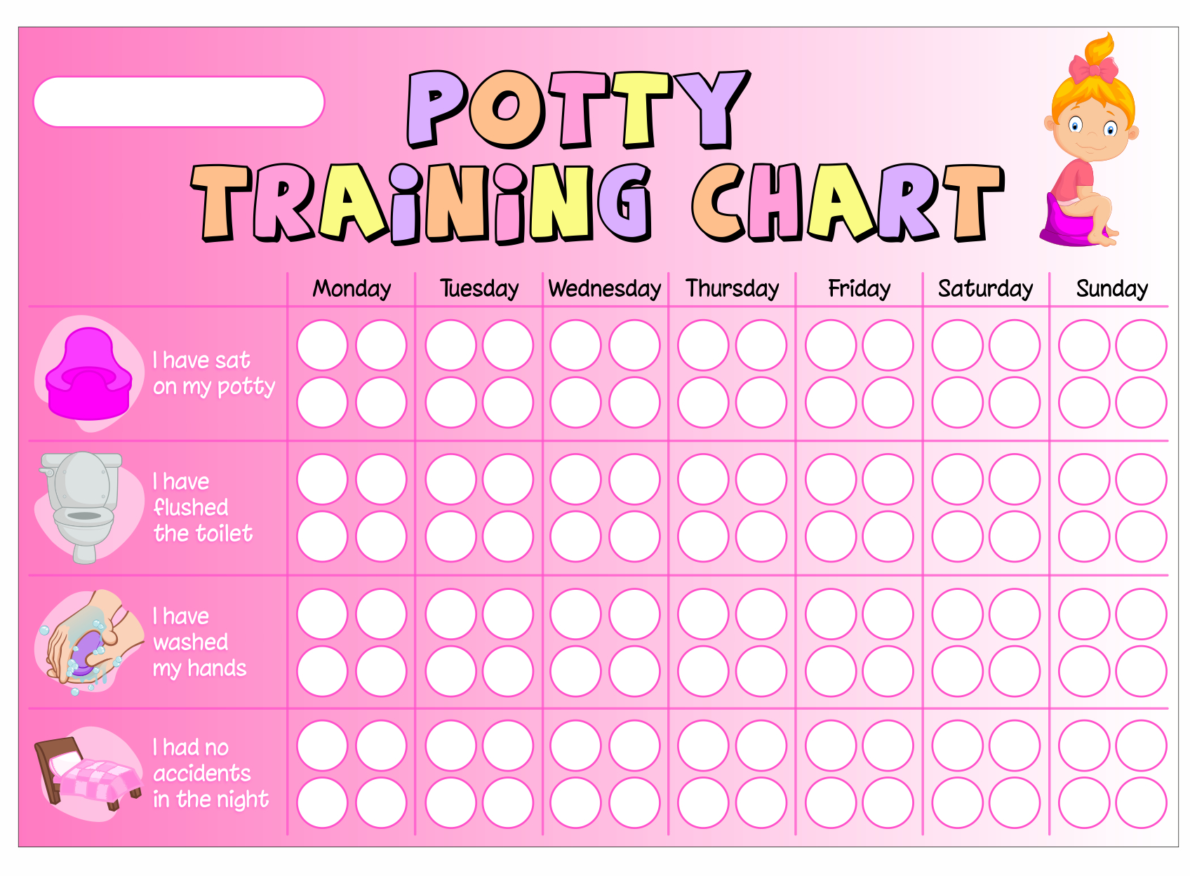 Digital Pink Minnie Mouse Potty Training Chart Free Punch Etsy Free 