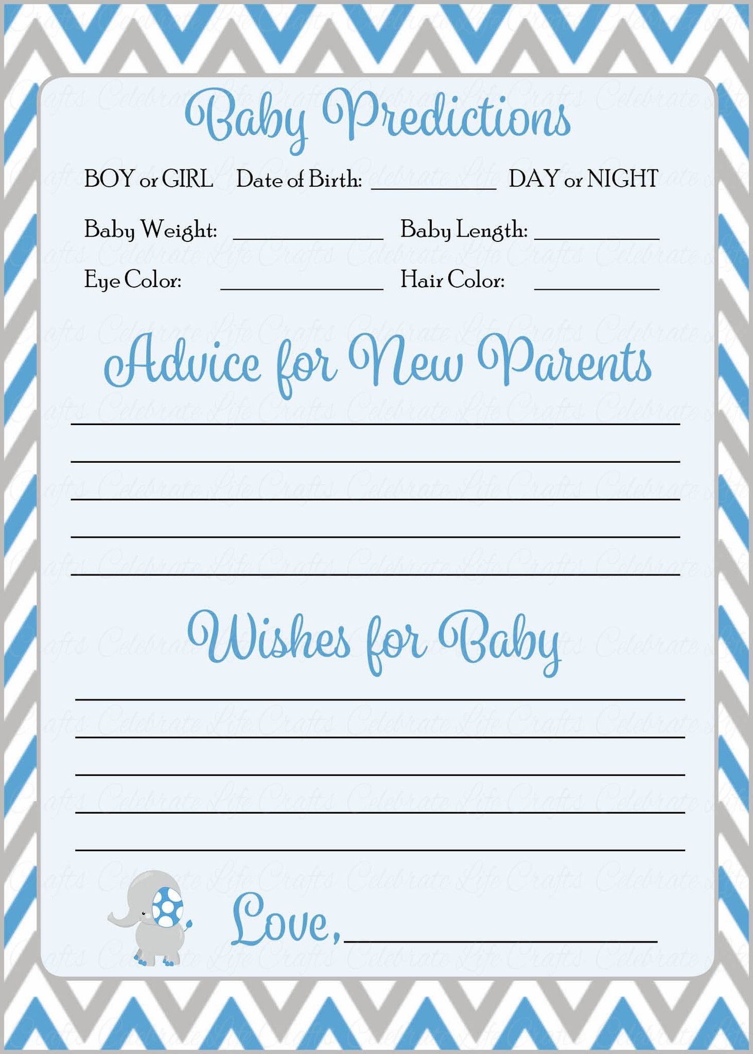 Baby Prediction And Advice Cards Free Printable Printable Free 