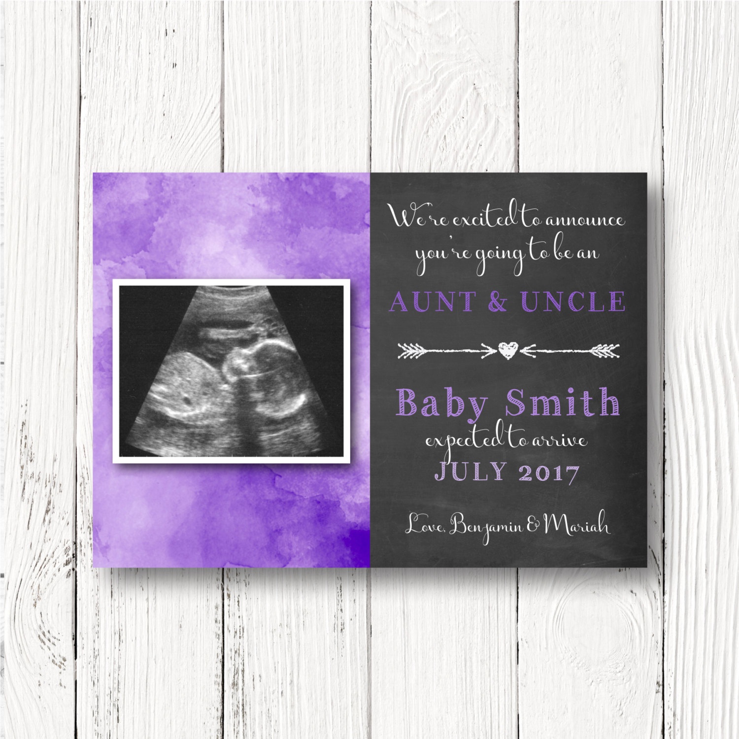 Pregnancy Announcement Card Pregnancy Reveal To Aunt And | Etsy - Free Printable Pregnancy Announcement Cards